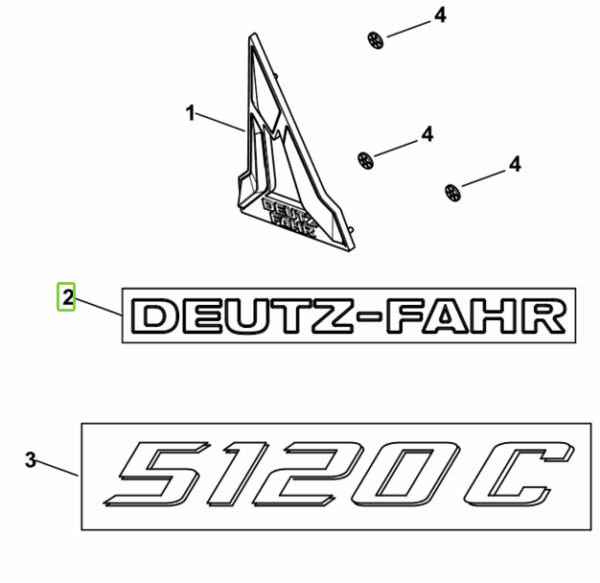 TARGHETTA DEUTZ-FAHR Cod. 0.019.6623.0 SDF